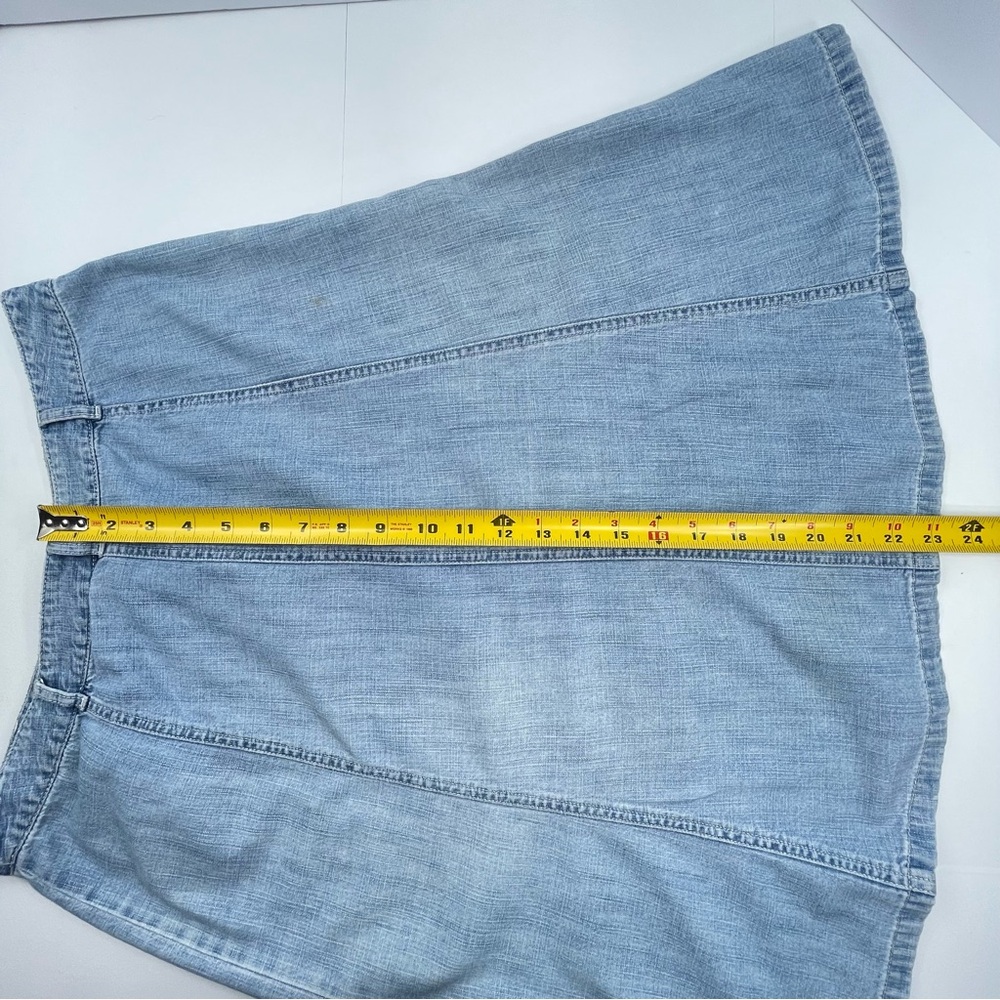 L.L. BEAN Vintage  Women's Denim Jean Skirt Classic Fit Flare Faded Blue Size 12 - Picture 8 of 10